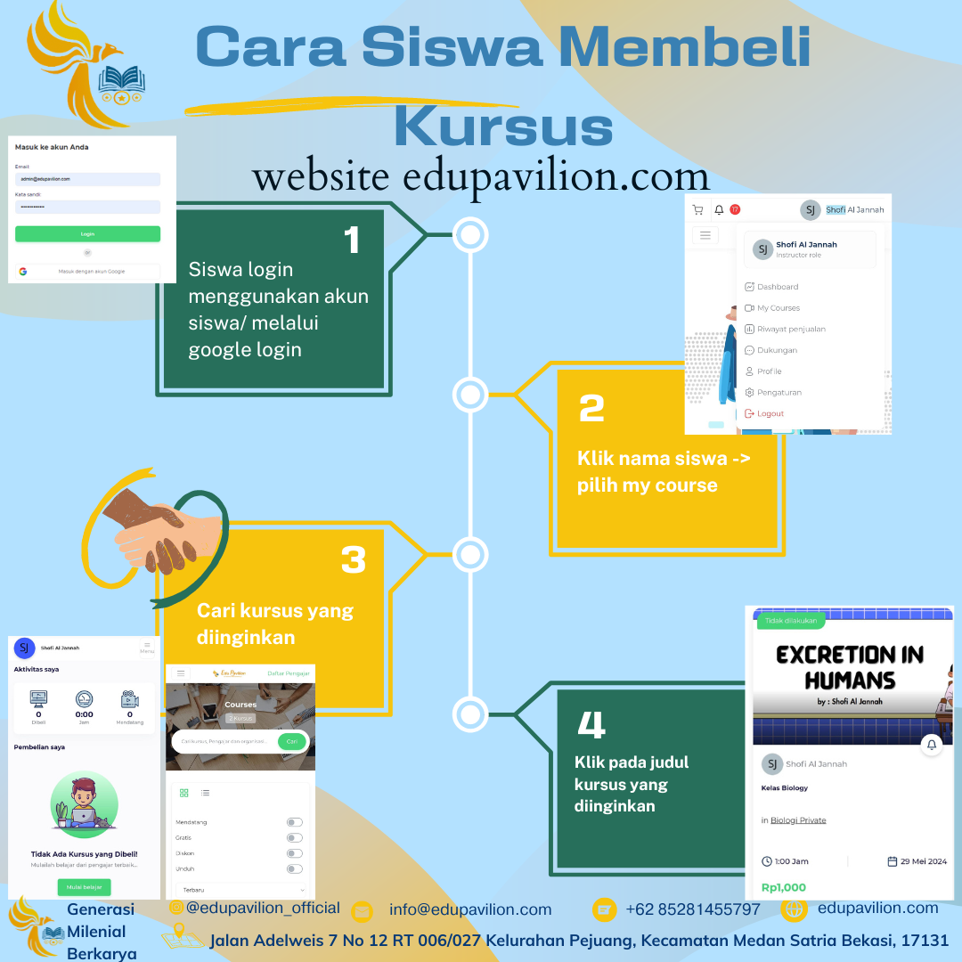 Cara Siswa Membeli Kursus di Edupavilion.com